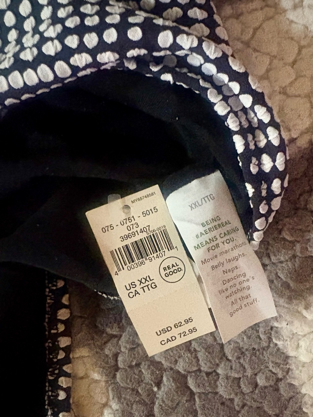 Aerie Real Good One Piece Swimsuit XXL Black White Dot Cross Back MSRP $62.95 - Picture 3 of 3